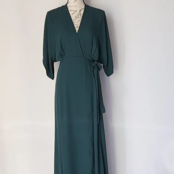 green emerald velvet dress Seafoam Green Tropical Print Maxi Dress - Vacation Dresses main image 1